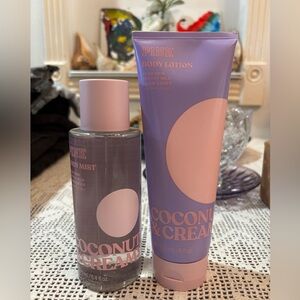 (Inventory 40) PINK Victoria's Secret Coconut & Cream Body Mist and Lotion